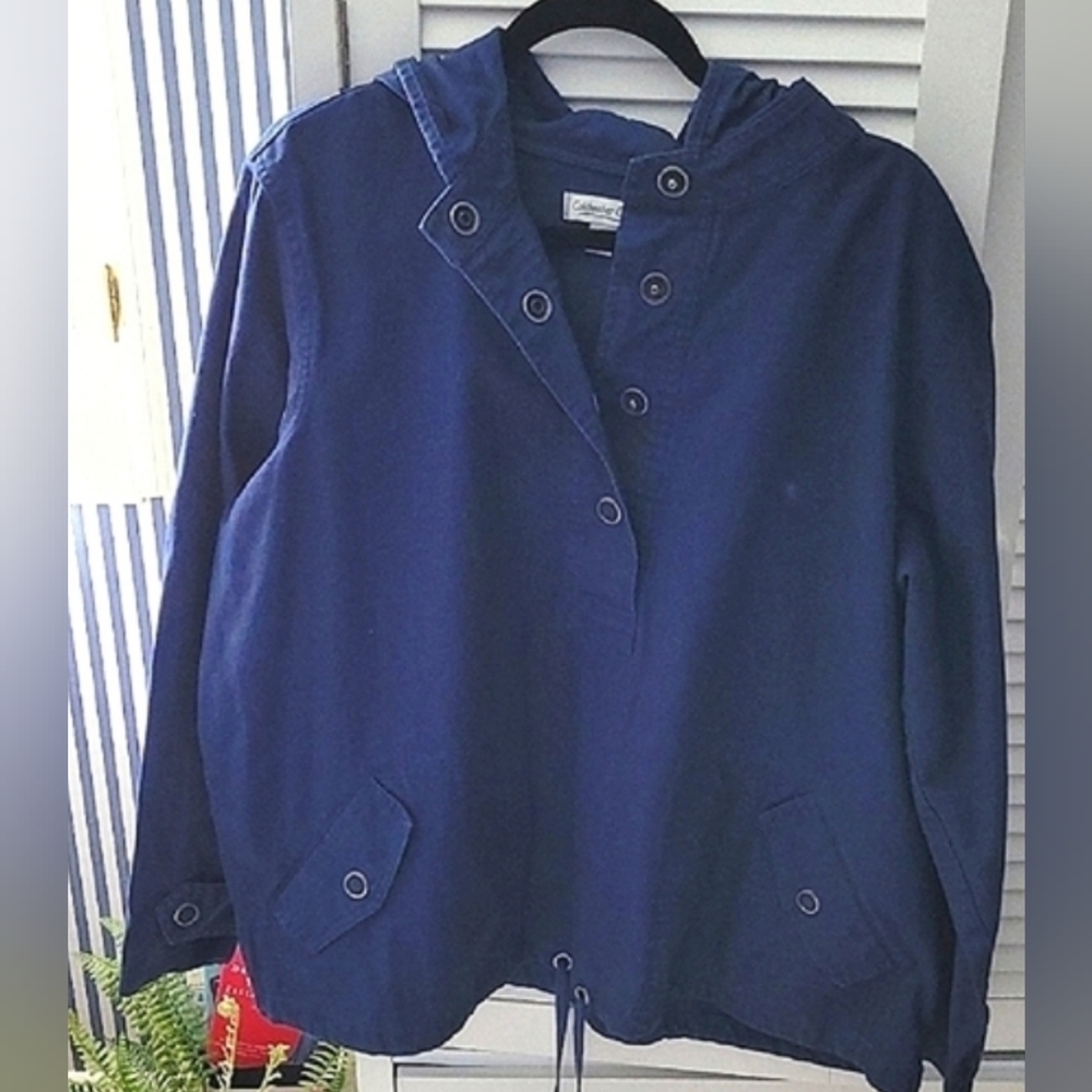 Coldwater Creek Blue Jacket Versatile and Stylish Canvas P/O 1X